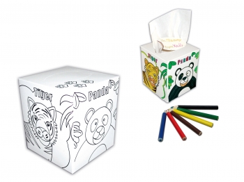 KIDS COLOUR TISSUE BOX - CUBE